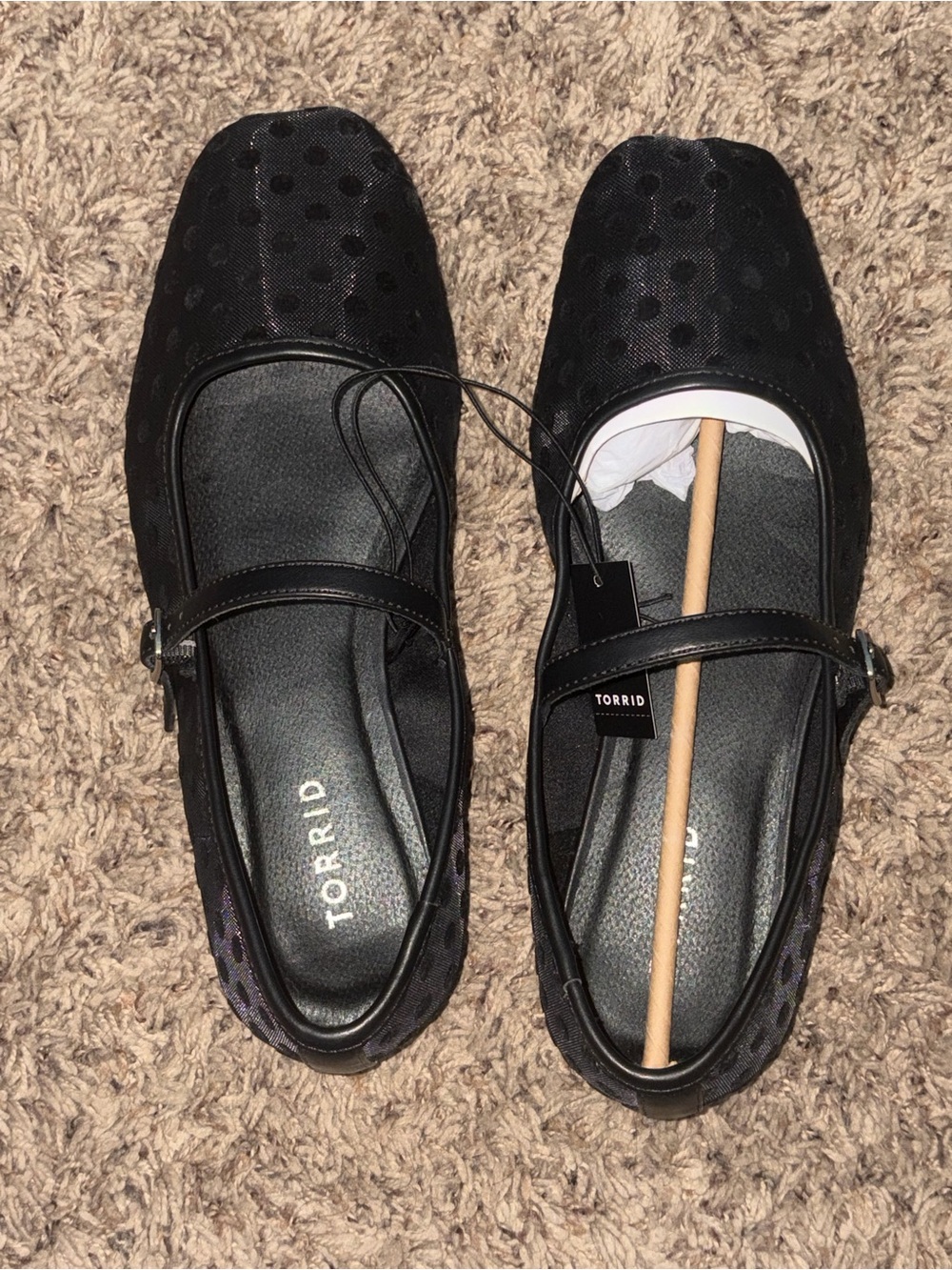 Torrid size 8.5 WW mesh strap flat black NWT - Picture 10 of 10